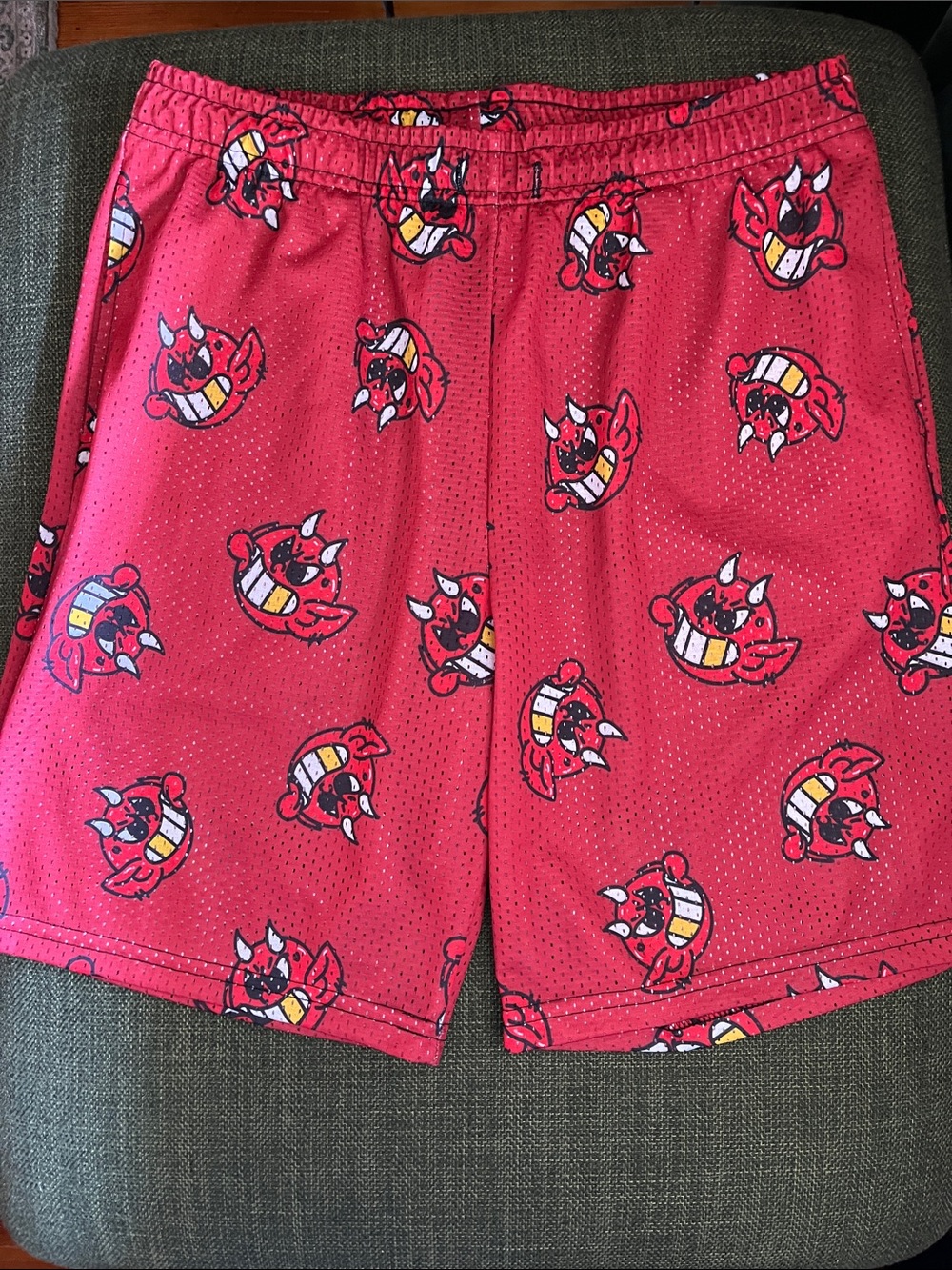Ransom clothing devil logo mesh shorts